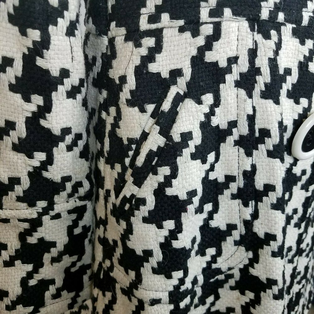 XOXO Womens Coat Houndstooth Black Size S - Picture 6 of 8
